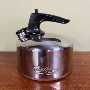 Revere Ware Small Copper Bottom 1 QT Quart Whistling Tea Kettle Pot Paul Revere